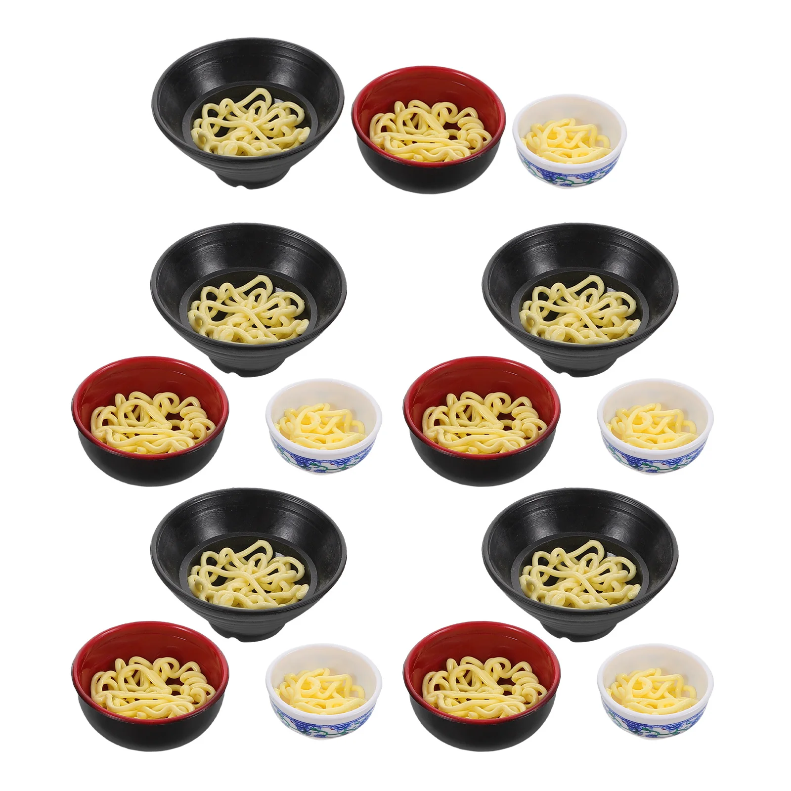 15 قطعة وعاء المعكرونة الواقعية محاكاة مجموعة مصغرة الغذاء الديكور المطبخ اللعب الدعائم لطيف رامين السلطانيات لدمية DIY بها بنفسك