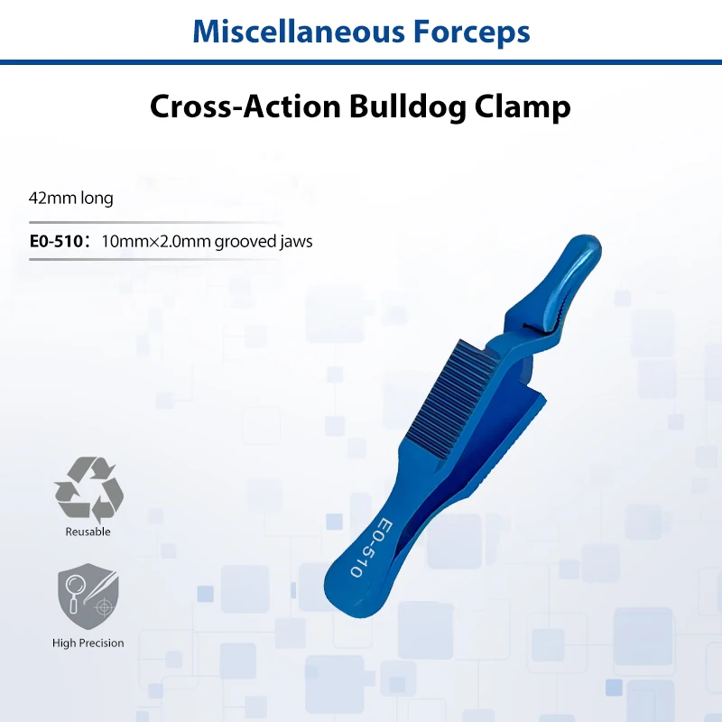 Titanium Cross-Action Bulldog Vascular Clamp Atraumatic Bulldog Hemostatic Forceps Reusable Thoracic Surgery Instrument