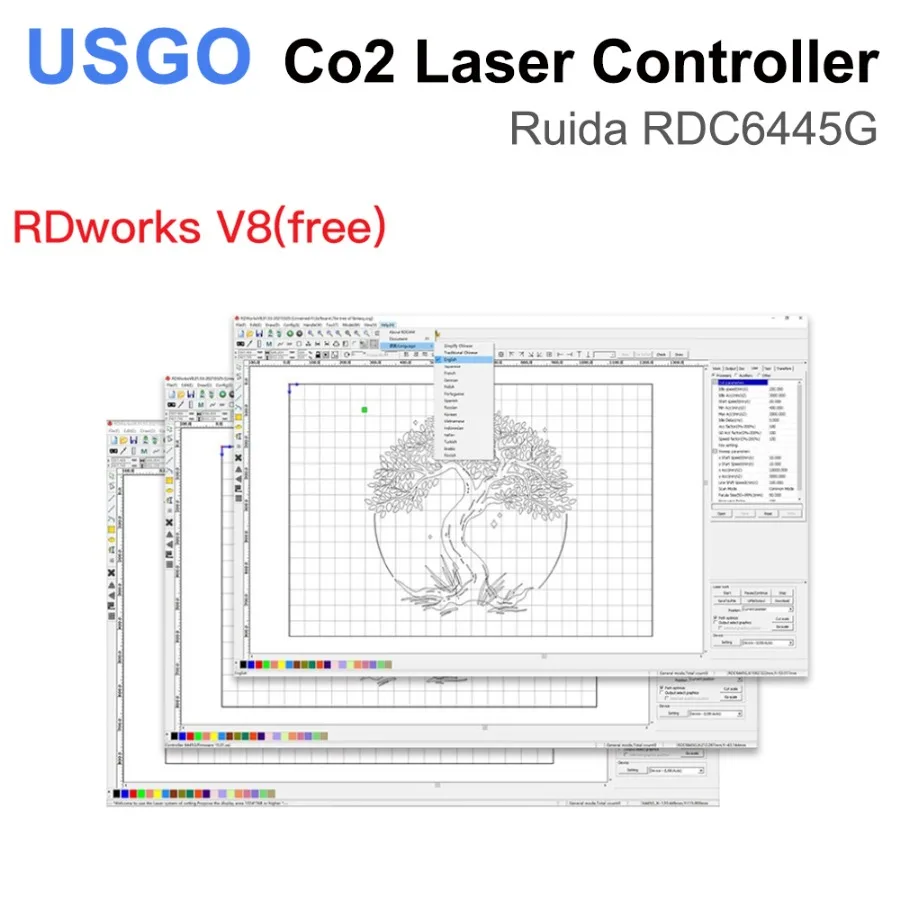 USGO Ruida RDC6445 RDC6445G RDC6445S Laser Controller for Co2 Laser Engraving Cutting Machine Upgrade RDC6442 RDC6442G