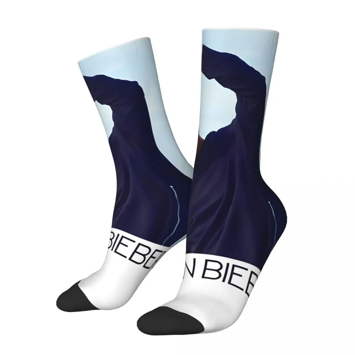 Crazy compression Justin Bieber Official Blue Shades Fist Sock for Men Harajuku Justin Bieber Quality Pattern Crew Sock Casual