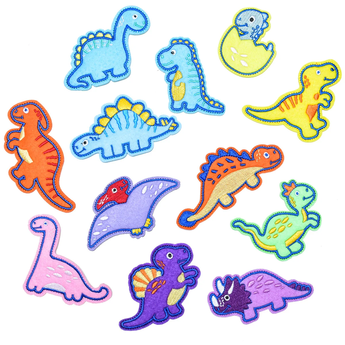 

12Pcs Cartoon Dinosa Series Iron on Embroidered Patches For on Clothes Hat Jeans Sticker Sew ironing Patch DIY Applique Badge