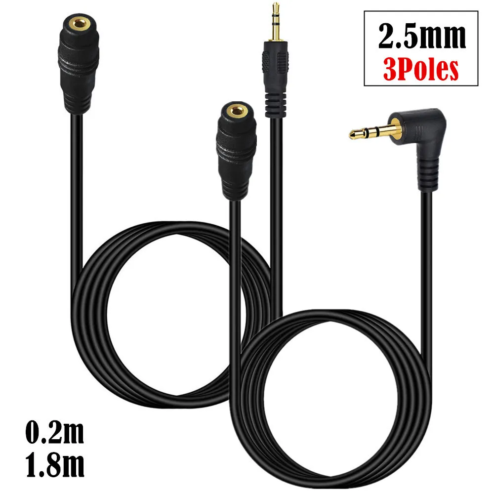 2.5mm male and female wired earphone microphone audio extension cable,level 3,3-section gold-plated pure copper connection cable