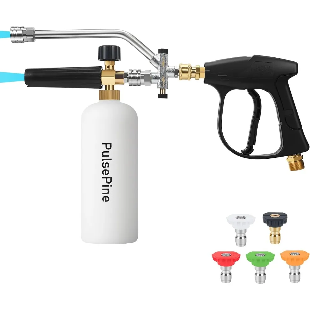 

Пистолет для мойки высокого давления, профессиональная насадка для пены для снега, аксессуары для мойки высокого давления с двойным разъемом, аксессуар с быстроразъемным соединением 1/4 дюйма