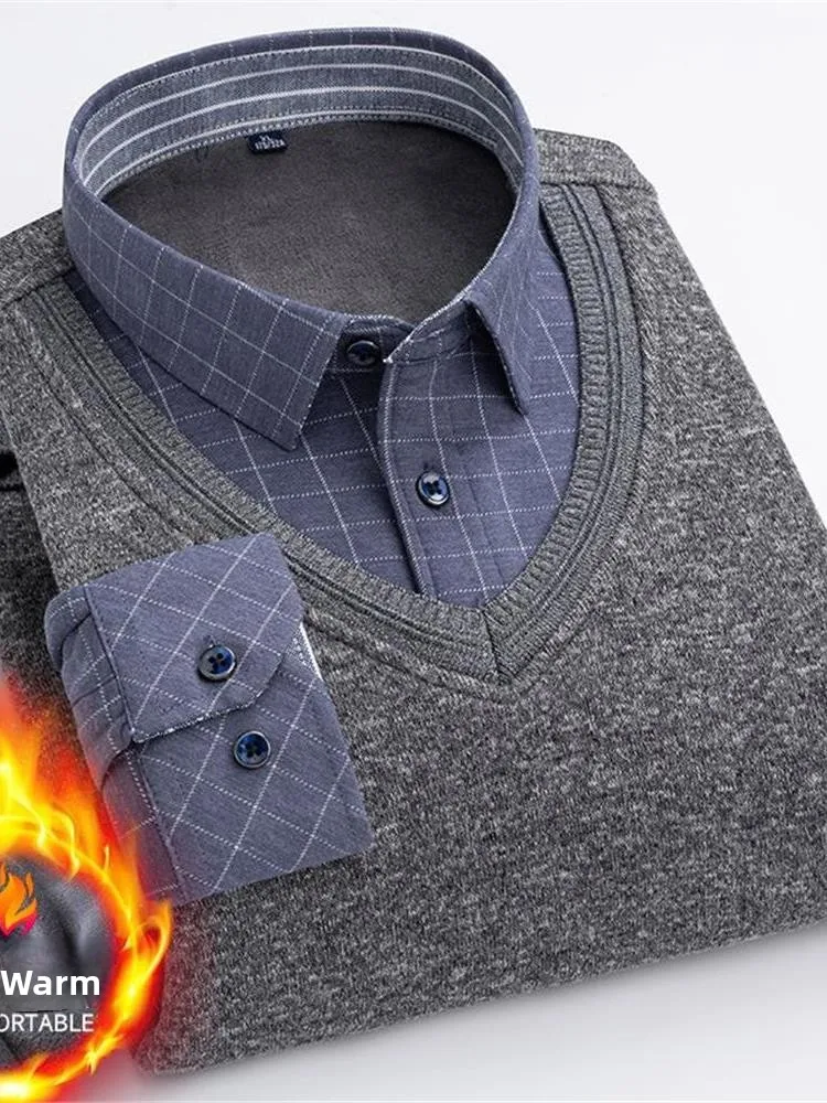 

Модная деловая рубашка на флисовой подкладке, теплая, с мягкой бархатной поверхностью, профессиональное производство, универсальная осенняя одежда для мужчин и женщин