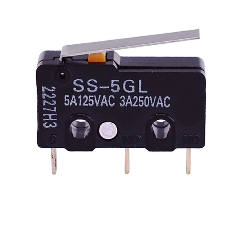 10PCS Micro switch SS-5GL straight handle 5A 125VAC 1.47N