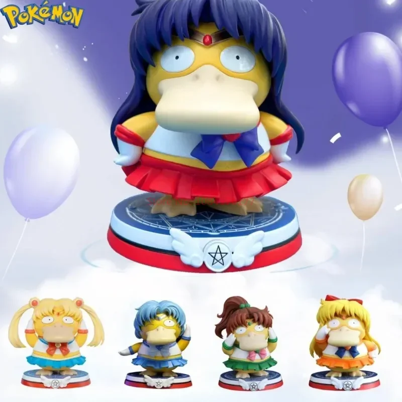 

13cm Pokemon Psyduck Sailor Moon Figure Action Anime Figurine Statue Minako Makoto Kawaii Model Decoration Car Ornament Toy Gift