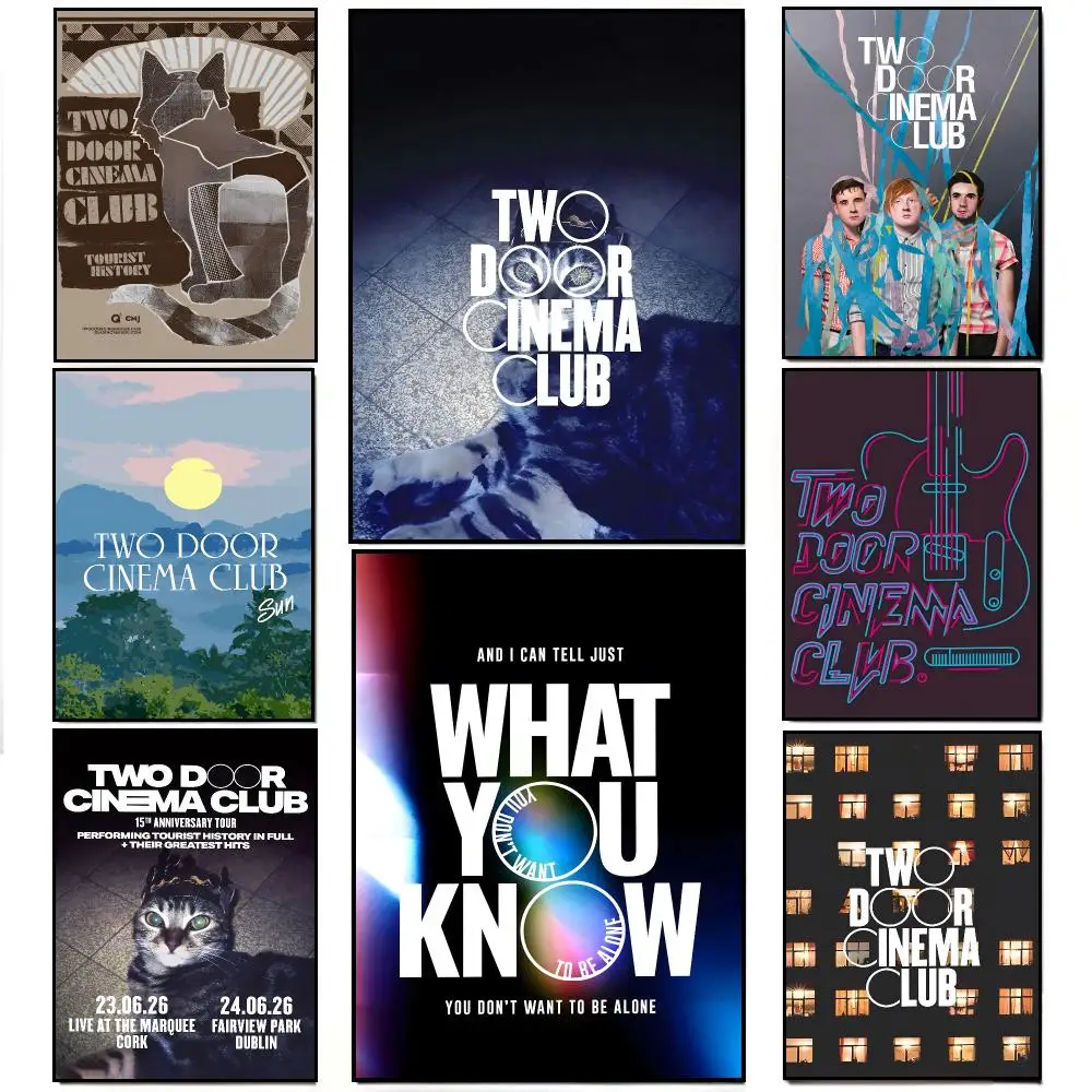 Indie Rock Band T-Two Door Cinema Club Poster Artwork Self Adhesive Indoor Wall Hanging Room Decor Gift