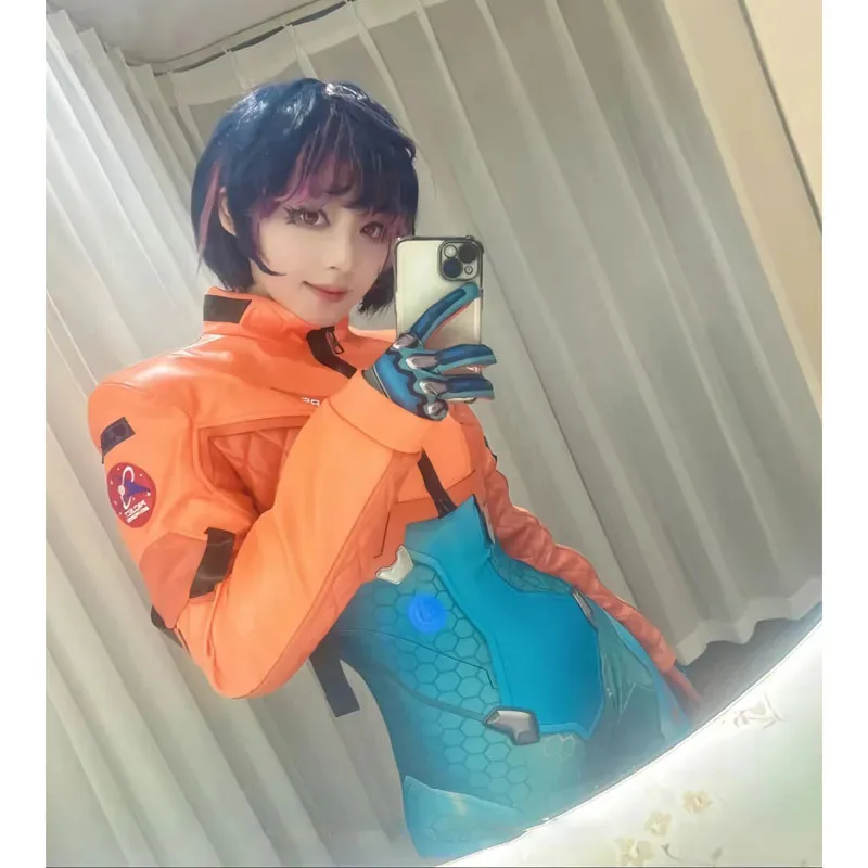 لعبة Overwatch 2 أزياء تنكرية بدلة شعر مستعار مجموعة كاملة دعم ملابس البطل ملابس كرنفال الهالوين جونو تيو مينه للنساء والفتيات سم؛ 5 #3