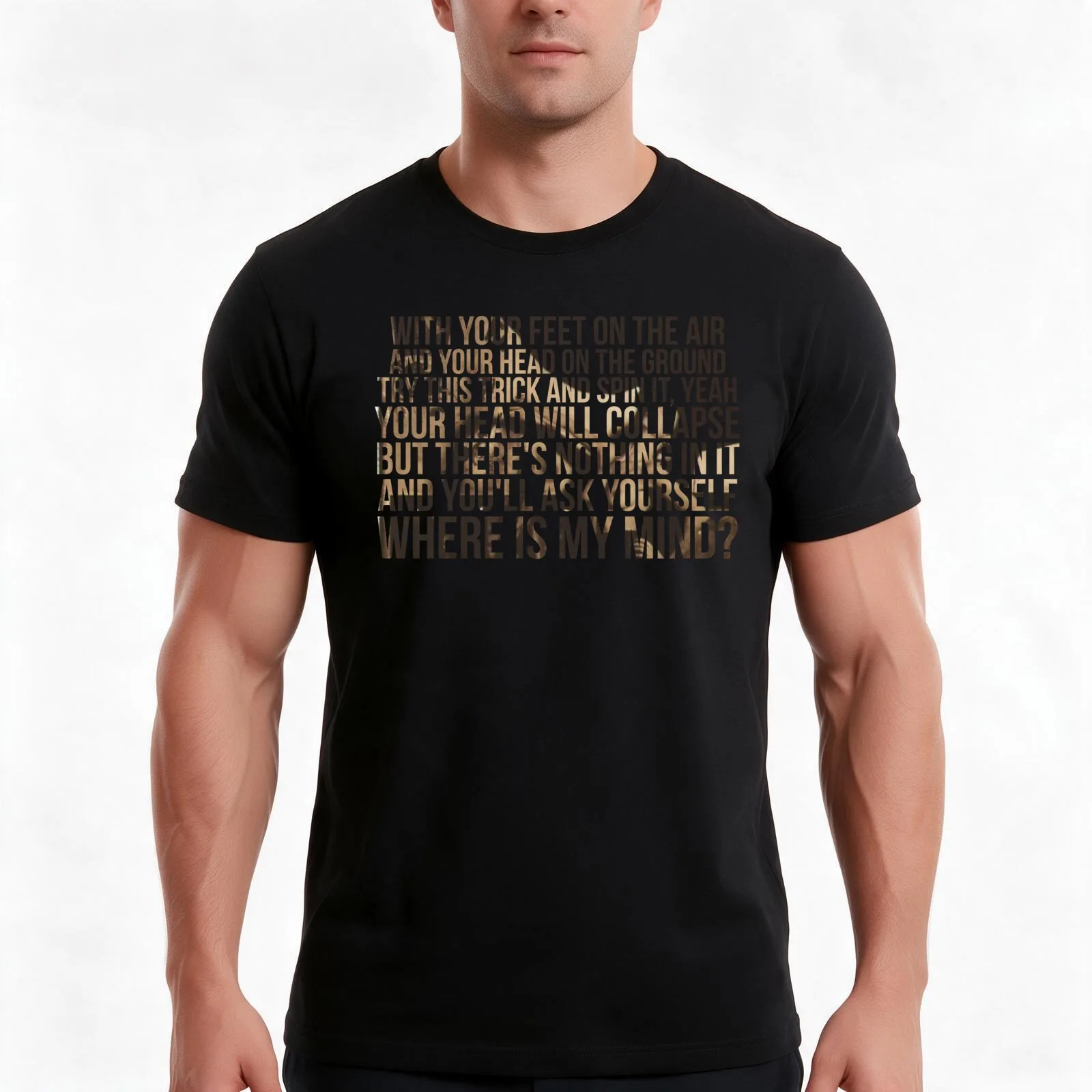 Where is my mind? T-Shirt, Summer Casual Cotton Tee, Oversized Streetwear Tops, Vintage Graphic Print, Loose Fit Short Sleeve