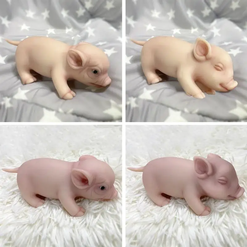 

62CF 6 Inches Vinyl Simulation Pig for Doll Toy Mini Animal Piggy Kids Baby Early Educational Toy