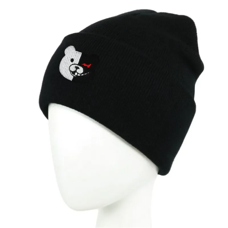 Anime Danganronpa Monokuma Bear Hats Fashion Women Men Knitted Beanies Skullies Hat Fall Casual Bonnet Beanies Gorro