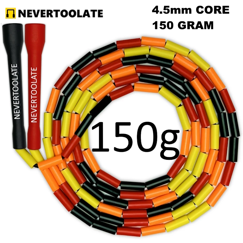 NEVERTOOLATE 4.5mm 코어 150 그램 무거운 구슬 코치 크리스 2.9m 하드 구슬 구슬 로프 피트니스 프리스타일 줄넘기 줄넘기 