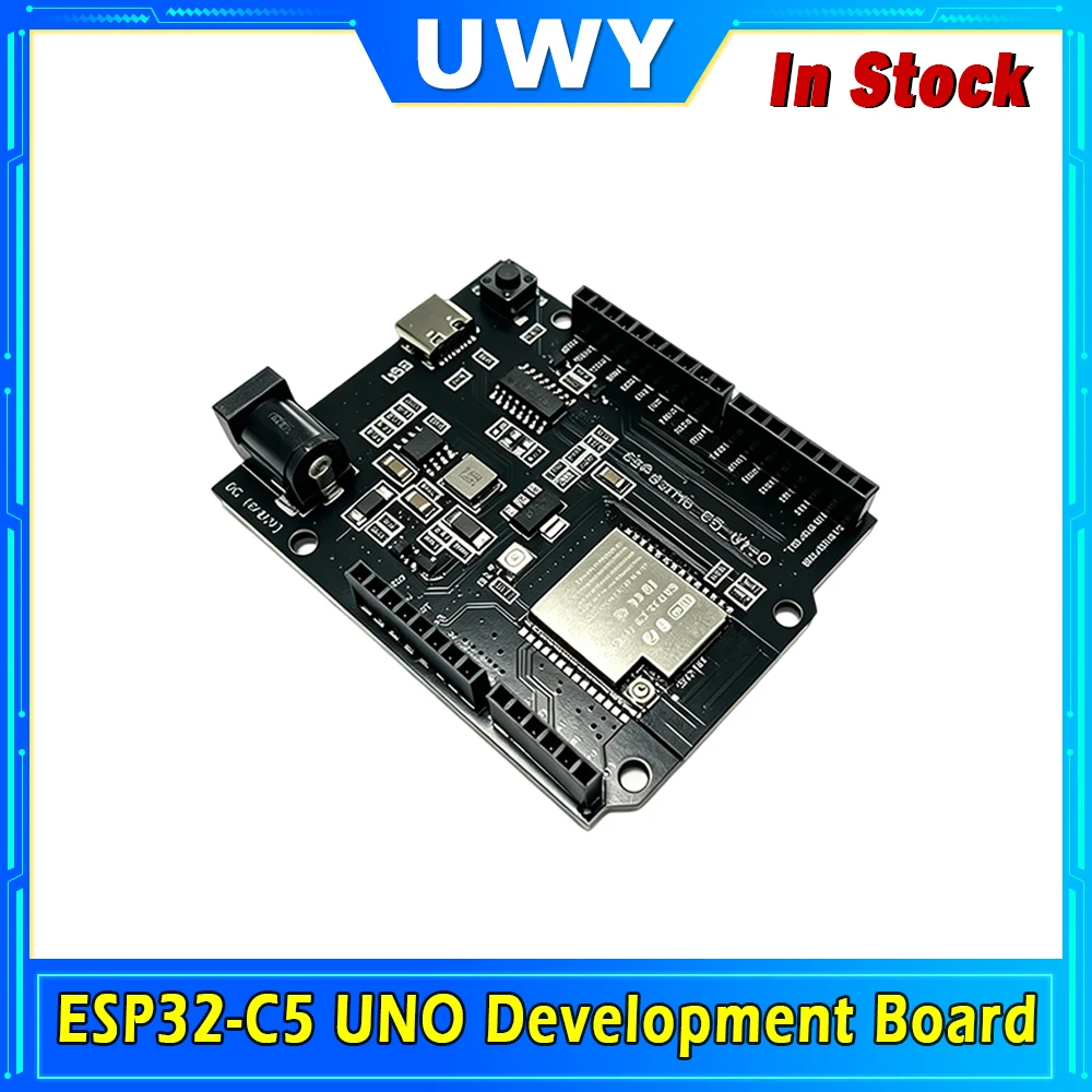 ESP32-C5 UNO Development Board Wi-Fi 6 Bluetooth 5 Dual Wireless Module Type-C USB CH340 Chip UNO Standard GPIO Layout DC Power