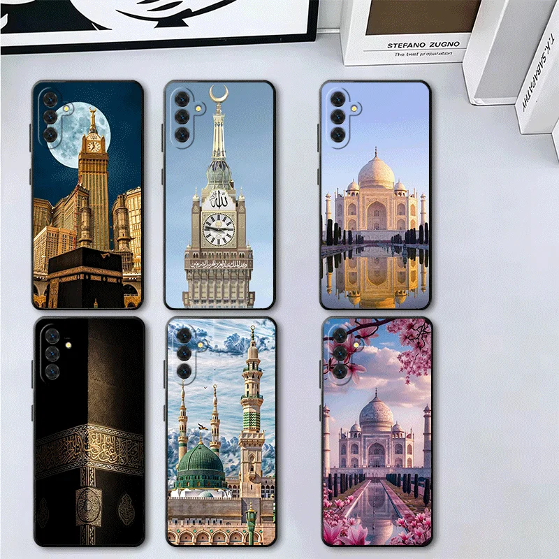 Мягкий чехол для телефона с исламским мотивом (мечеть) для Samsung A17 A37 A57 A16 A26 A36 A56 A15 A25 A35 A55 A14 A24 A34 A54 A13 A33 A53, черный