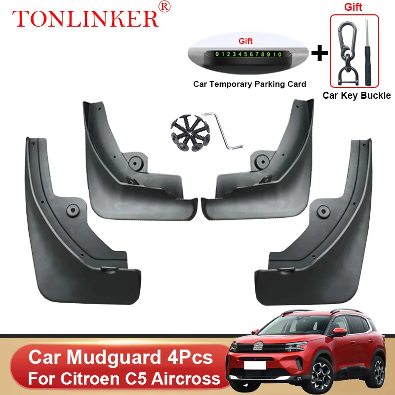 TONLINKER Car Mudguard For Citroen C5 Aircross Restyling 2022 2023- Mudguards Splash Guards Fender Mudflaps Accessories