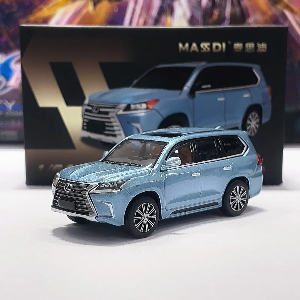 نموذج سيارة مصنوع من خليط معدني من ماسدي 1:64 لكزس LX570 SUV #2