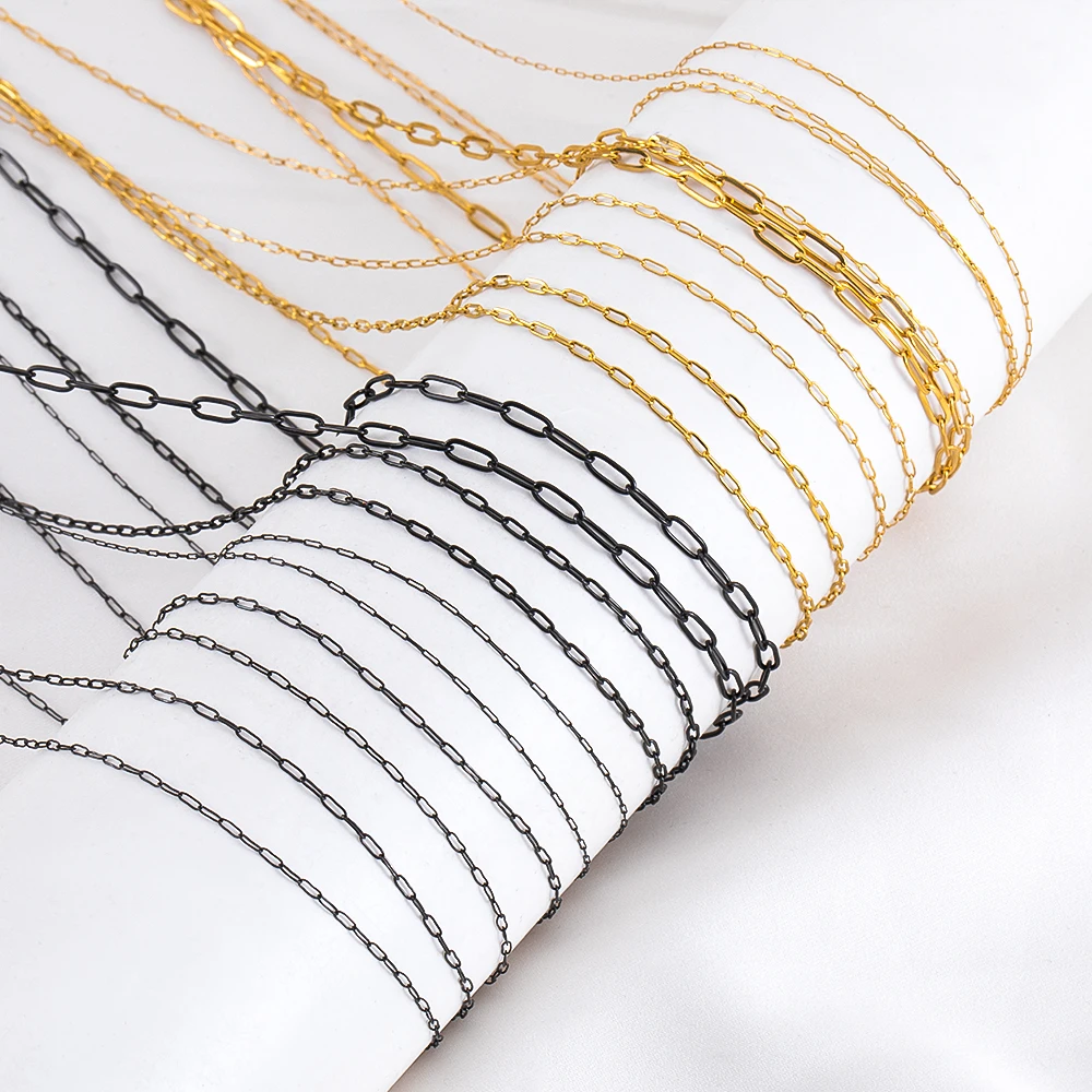0.5/1Meter Stainless Steel Hollow Chains Hip Hop Punk Chains Cable Chains For DIY Jewelry Making  Neckalce Bracelet Accessories