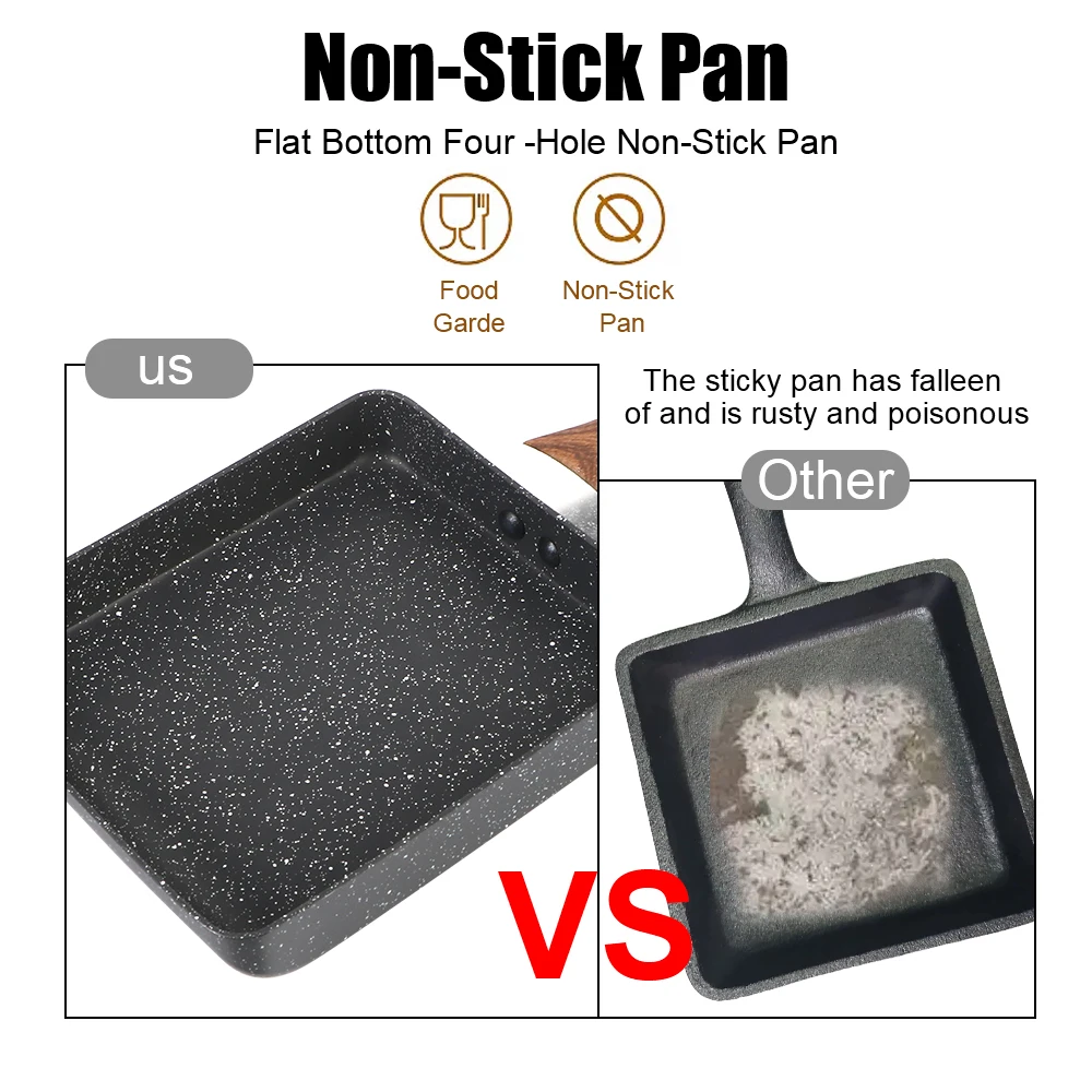 Frying Pan Black Mini Non-Stick Pan Breakfast Make Cookware Fry Egg Pancake Kitchen Pot