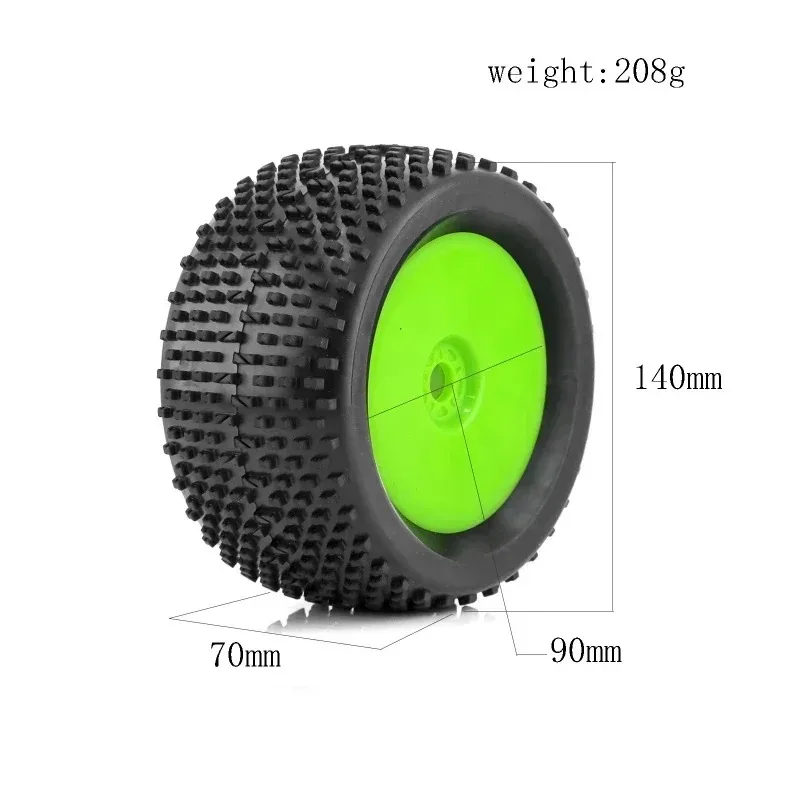 4PCS 1/8 RC Off Road Racing Truck Wheels Tires 17mm Hex Rubber Buggy Tyres for Arrma Typhon 6S Talion 4WD HPI HSP Kyosho TRAXXAS view 2