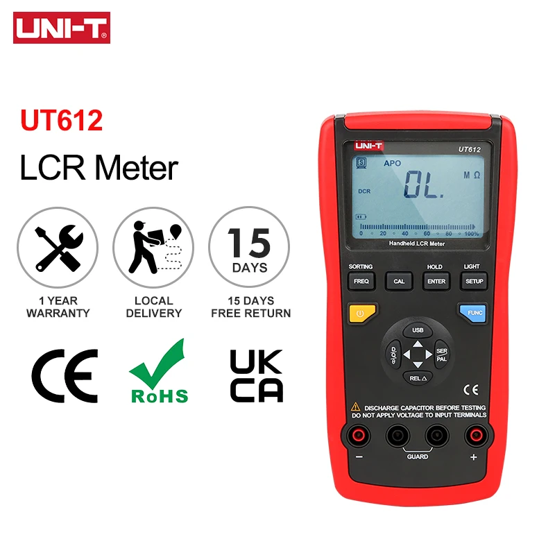 UNI-T UT612 LCR Meters USB Interface Inductance Capacitance Tester UT611 DIY Tools Resistance Phase Angle Multimeters Matching
