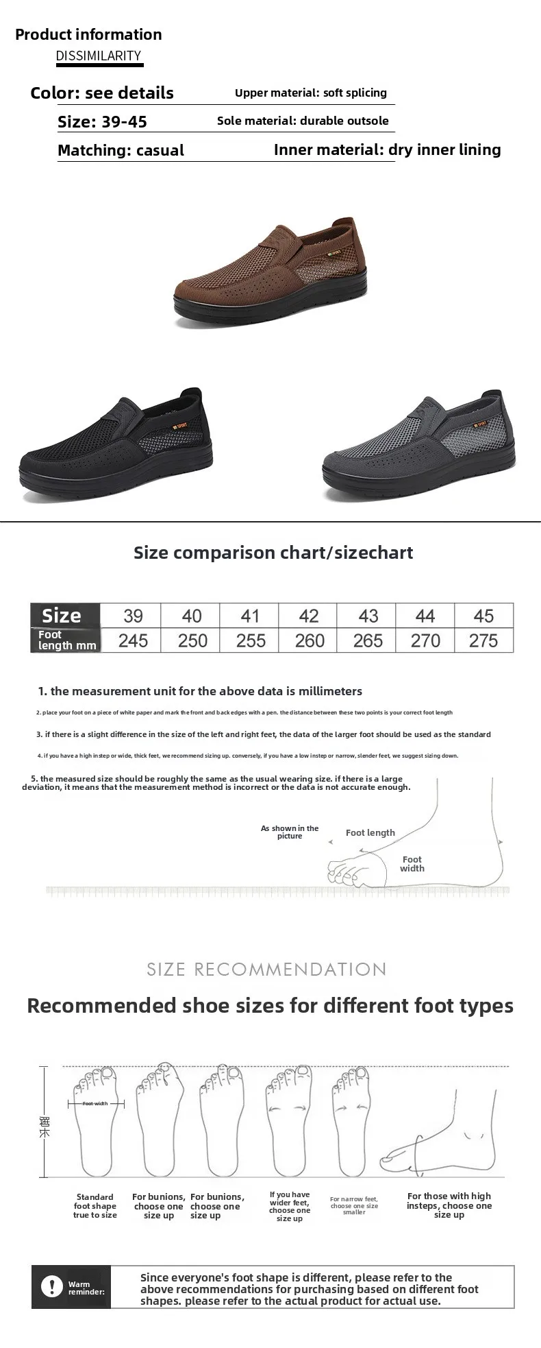 Herren Sommer-Hohlnetz-Slipper, Leichte Mehrschichtige Rutschfeste Sohle, Alltags-Gehschuhe für Senioren, Casual Flats – Detail 4