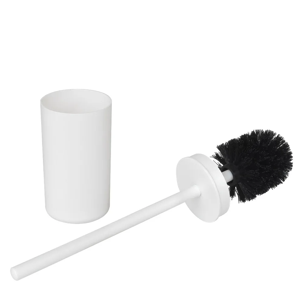 White Plastic Toilet Brush with Holder for Bathroom Cleaning Long Handle Durable Household Toilet Cleaning Brush Set Essential Home Sanitary Ware