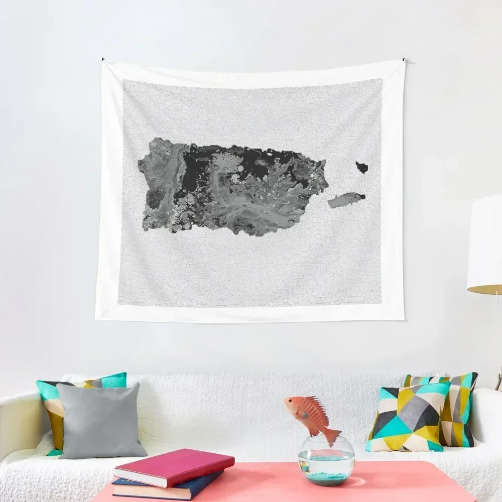 

Black and White Art Puerto Rico Map Tapestry House Decor Room Decorator Room Decore Aesthetic Cute Room Decor Tapestry