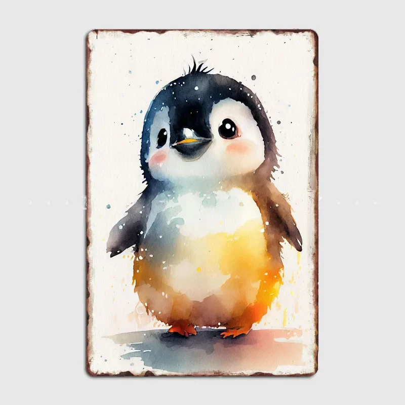 Penguin Watercolor  Exquisite Plaques Featuring ，Great Addition To Your Home and Bar Decor，Easy and Convenient To Mount