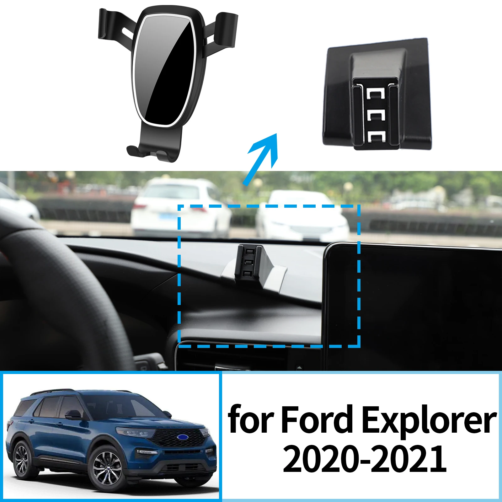 

fit for Ford Explorer 2020 2021 Navigation Bracke Screen Base Phone Holder Mount Car ​​accessoires