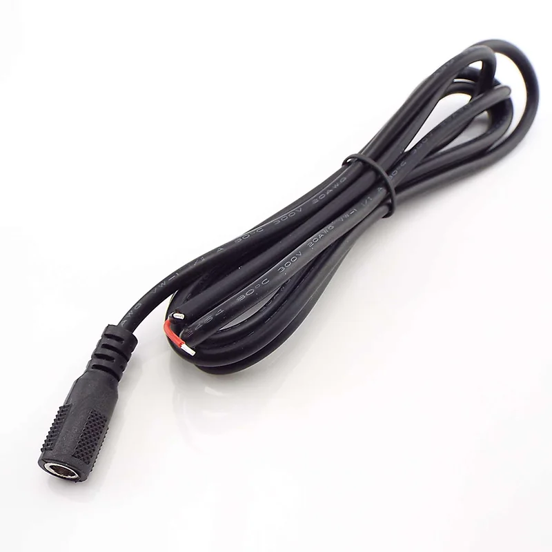 5.5x2.1mm 12V 5A DC Female Plug Power Supply  Cable DIY Extension 20 AWG Jack Cord DC Connector For  LED Light CCTV D5
