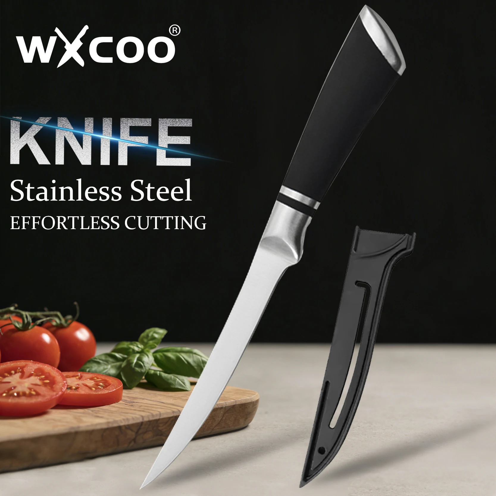 WXCOO Professional Kitchen Knife Stainless Steel Boning Knife Chef Slaughtering Fish Steak Meat Cleaver Cutting Knives for Fruit