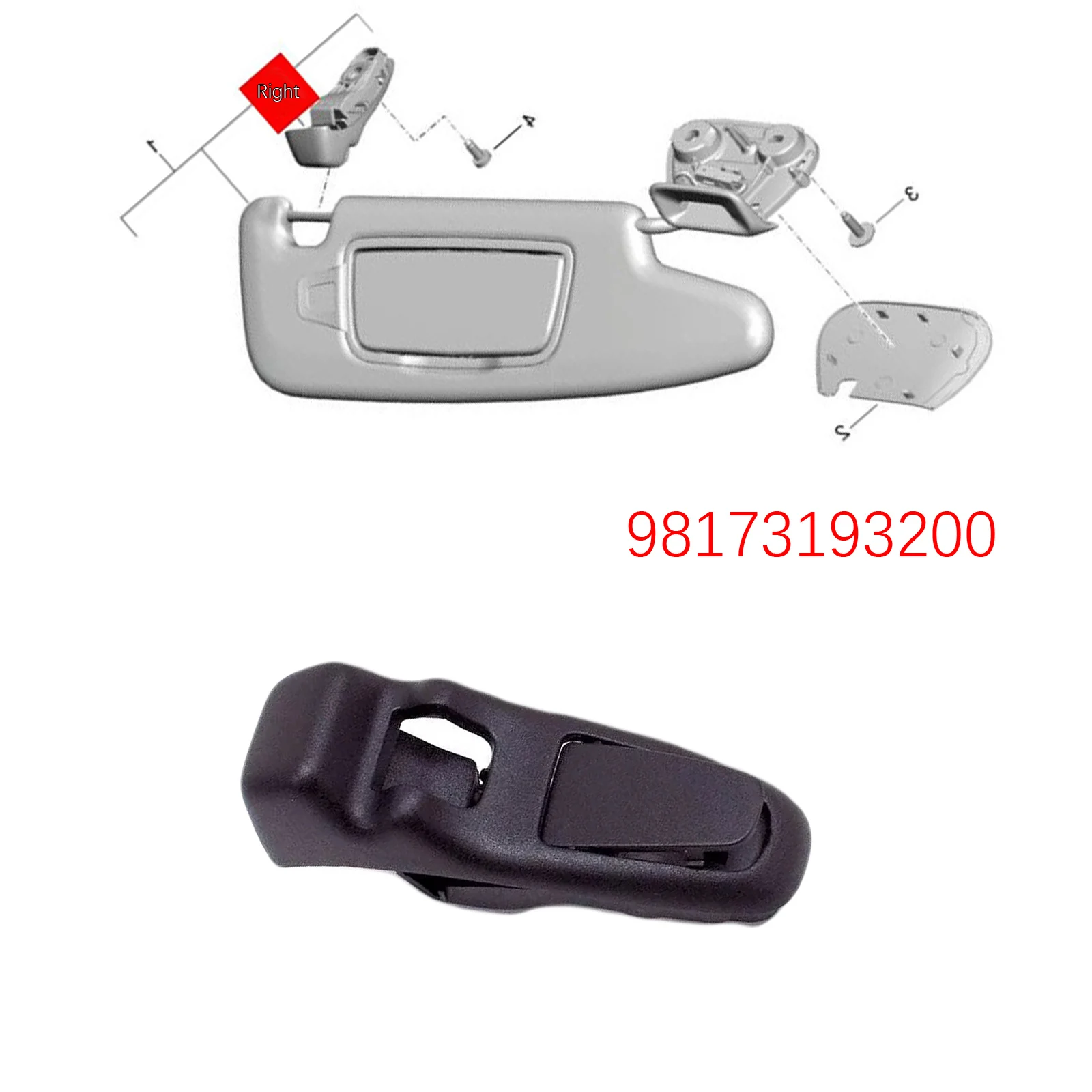 

Engineered to Fit Sun Visor Clip on Right Side for Porsche For 718 For Boxster 2013 2014 2015 2016 2017 2018 2019 2020 Models