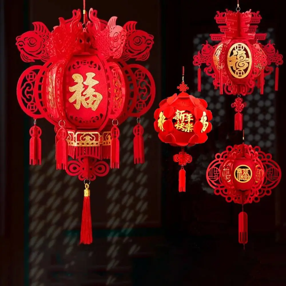 Traditional Chinese Red Lantern Chinese New Year Decoration Red Lantern With Tassel Chinese Spring Festival Decor Party Supplies