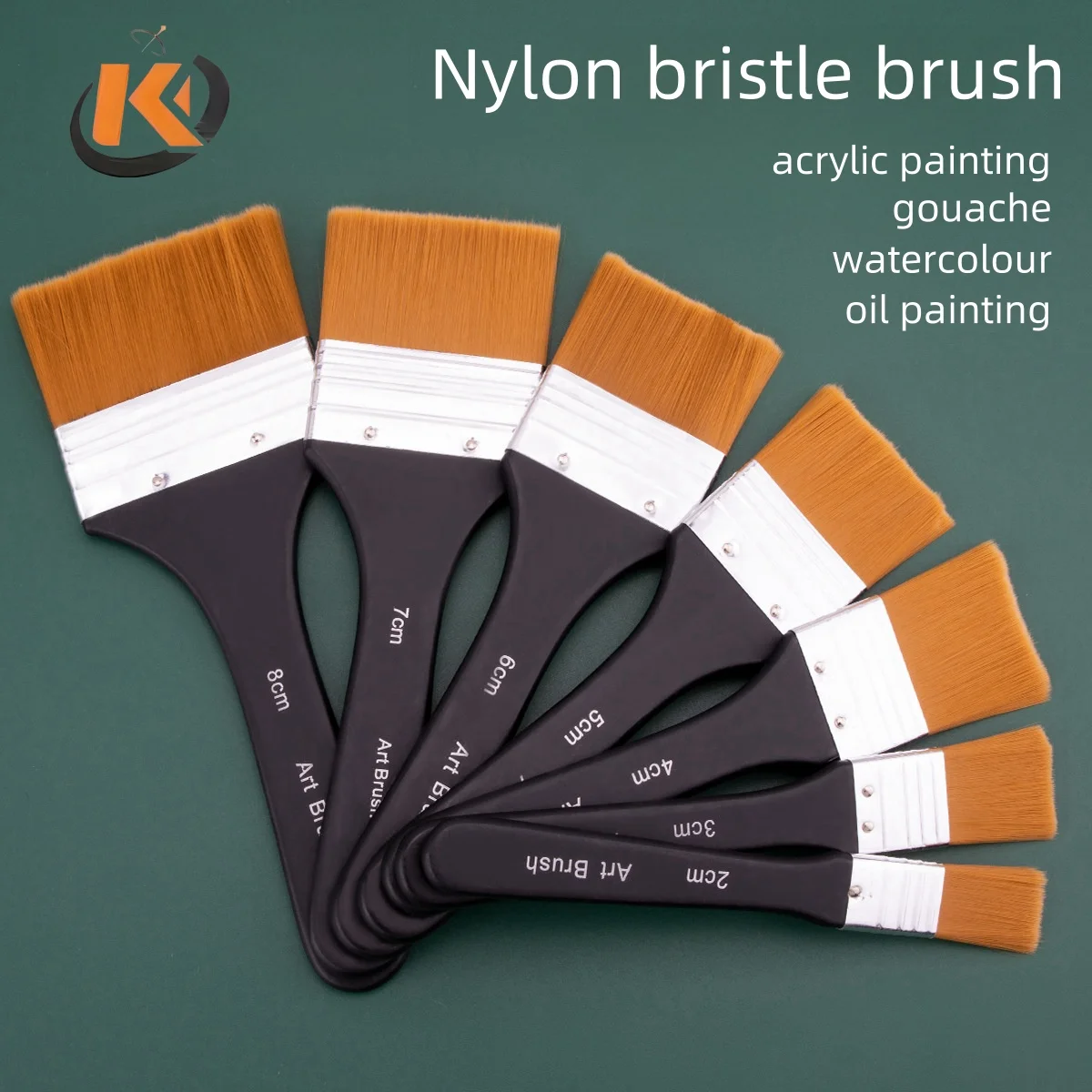 Nylon Watercolor Paint Brush Board Brush Art Color Acrylic Wall Painting Tool Brush Paint Brush Row Brush