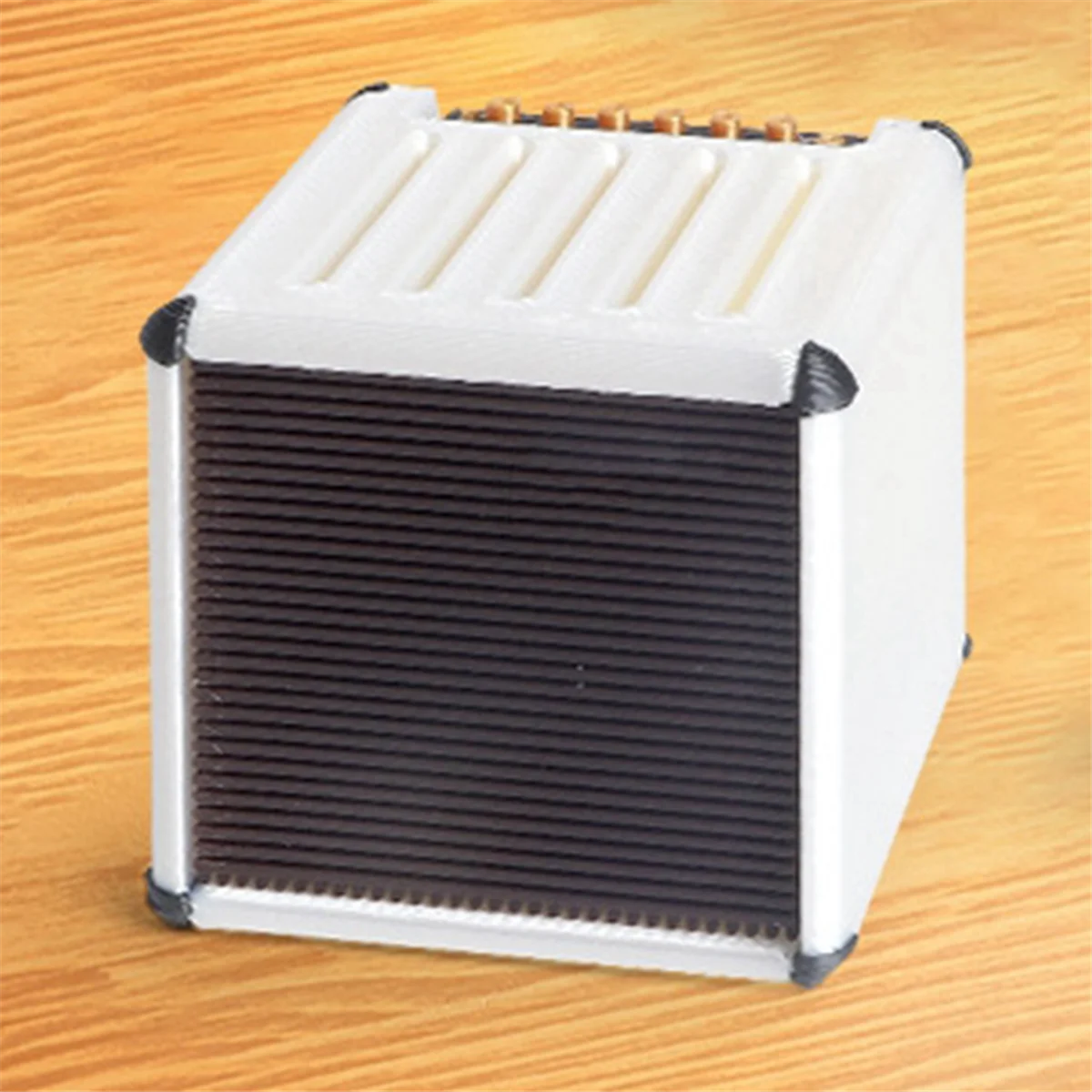 N18R Caja de almacenamiento de púas de guitarra impresa en 3D, adornos de altavoz de simulación, juguetes de almacenamiento de accesorios para ukelele.