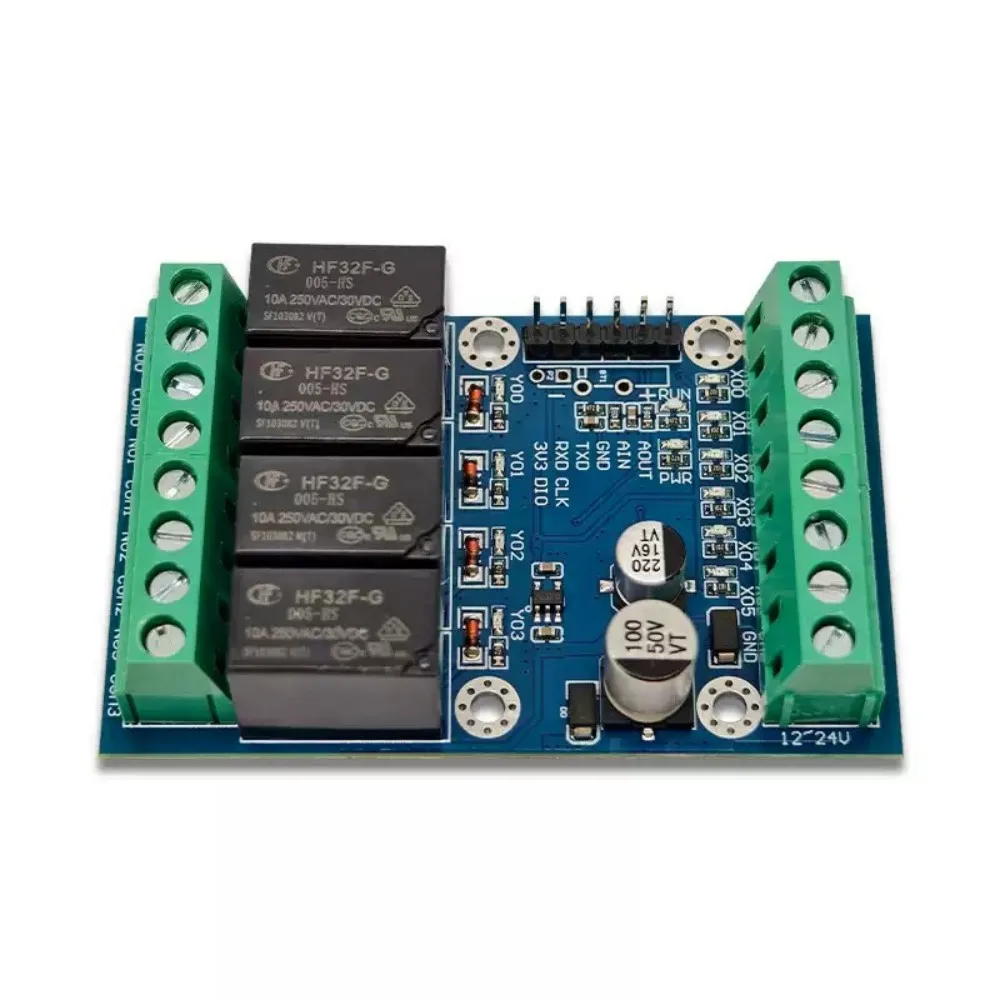 Industrial Control Board Simple PLC 6 Channel Optocoupler Isolation Input 4 Channel Relay Output AD DA Analog Serial Port Board