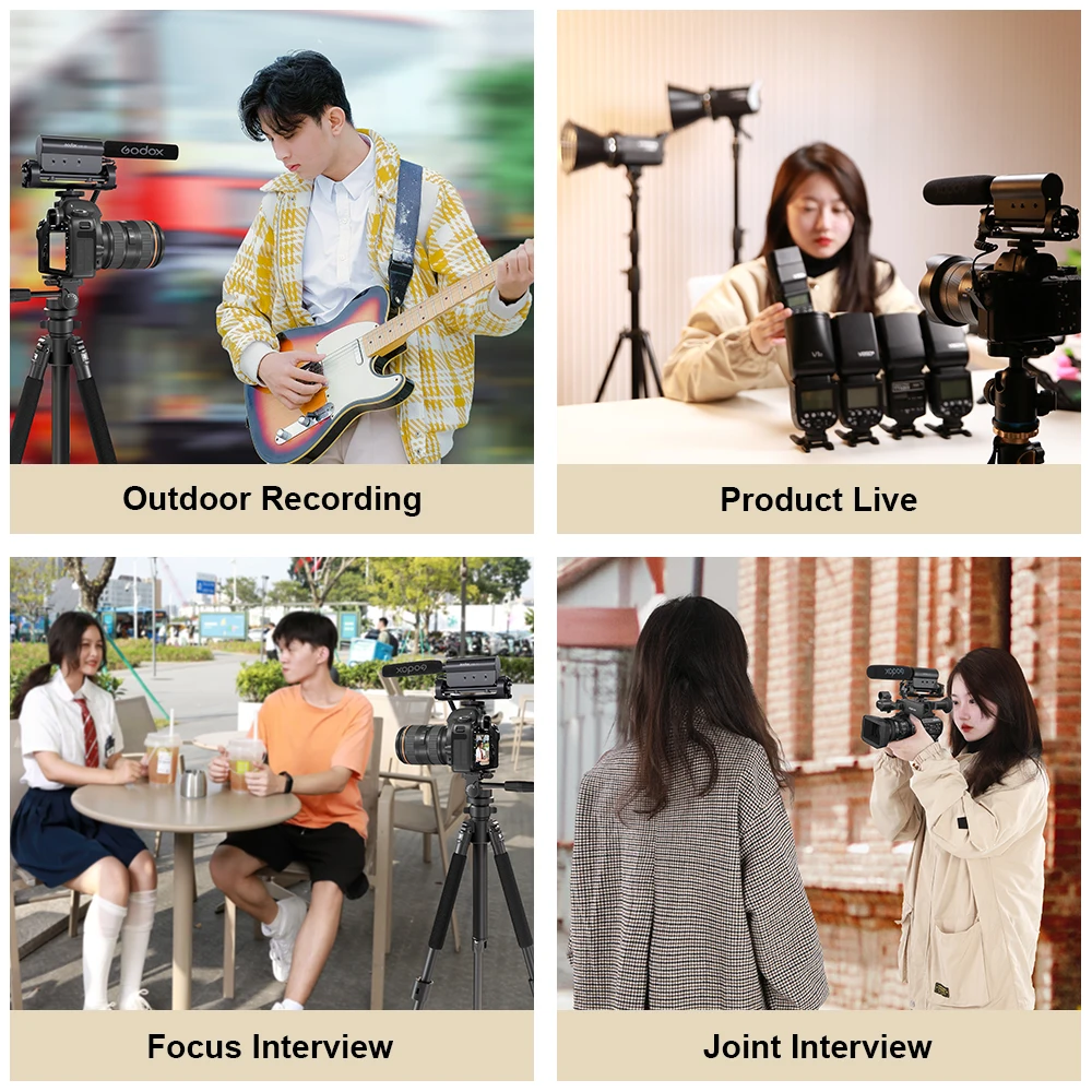 GODOX IVM-S1 Mic Gun-Type Microphone Mobile Phone Micro SLR Camera Live Recording Interview Cardioid Directional Microphone
