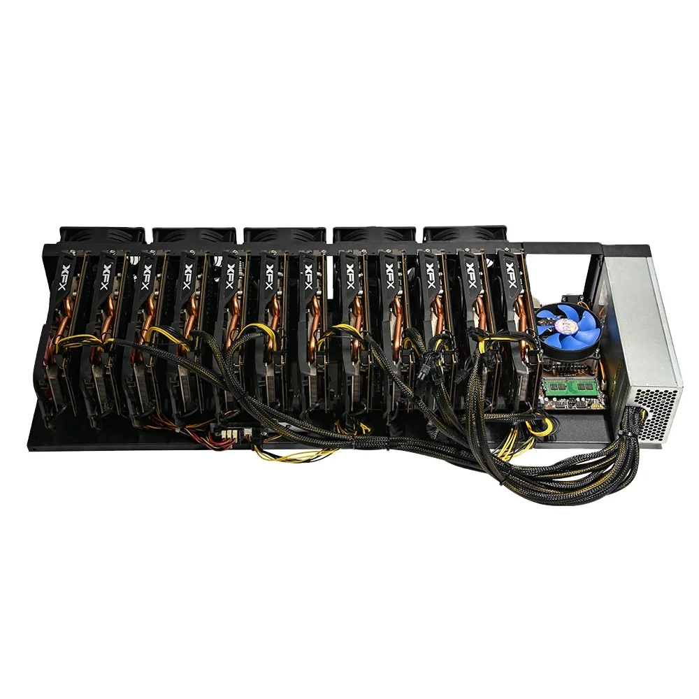 12gpu placa-mãe 55mm computador aberto 6 8 gspu quadro caso 8gpu rig quadro ao ar livre caso do pc