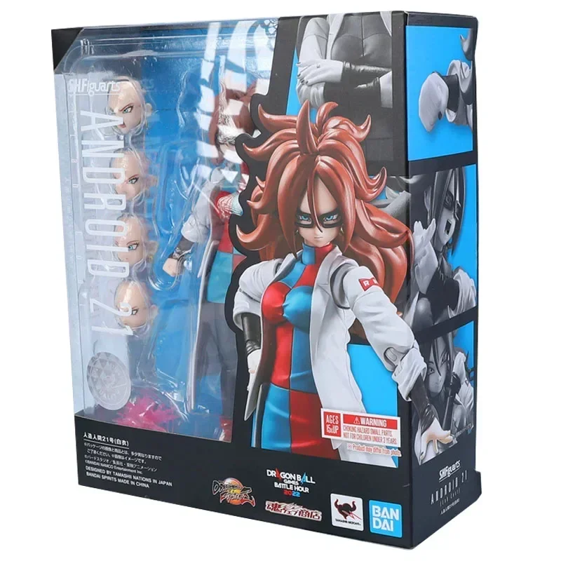 Bandai-Figura original Dragon Ball Action, SHF Super Hero, andróide No.21, casaco de laboratório, modelo Anime, brinquedos de PVC, presentes de coleção, em estoque