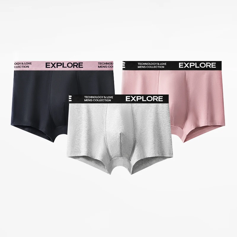 3pcs/lot Man Trunks Underwear Cotton Comfortable Under Shorts Young Colors Men Boxers Panties Breathable Male Inner Shorts