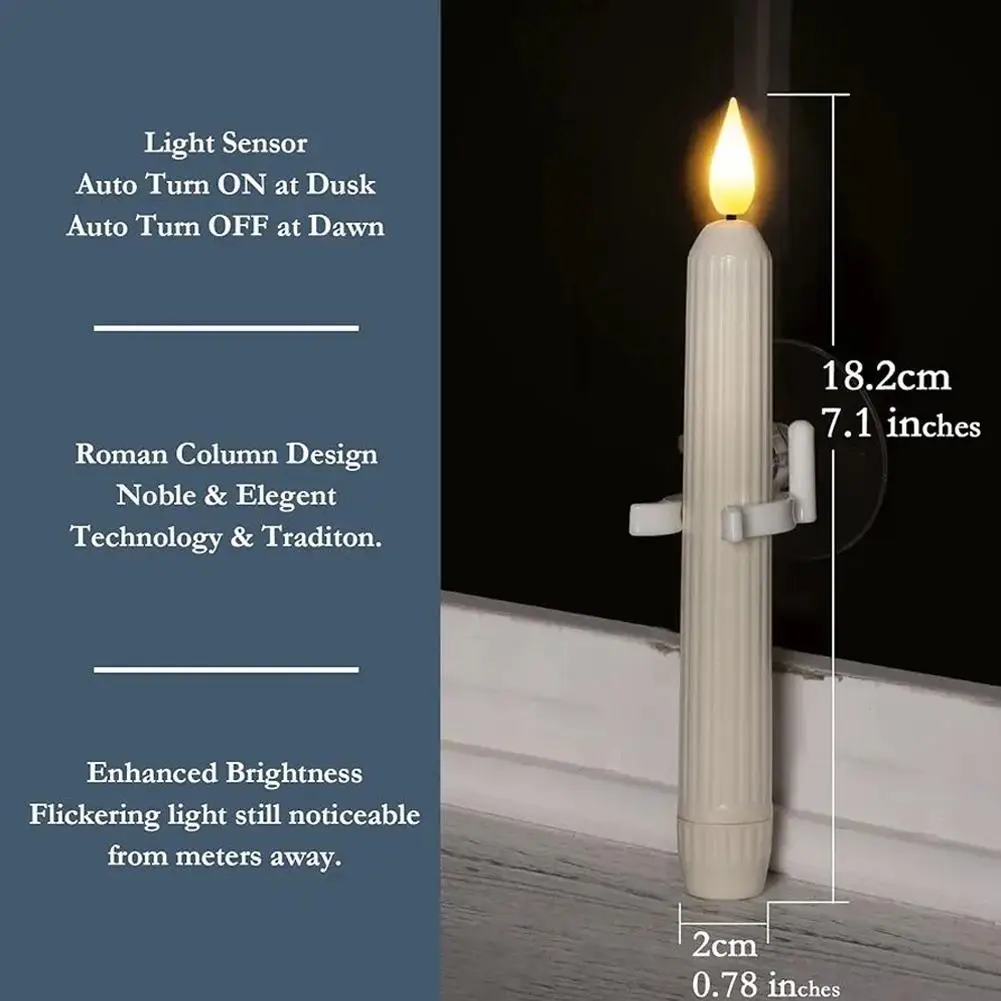 12/6pcs LED Candle Sticks 3D Wick Flame Flameless LED Candle Stick Battery Powered Electric Real Wax Dinner Xmas Decor  ﻿