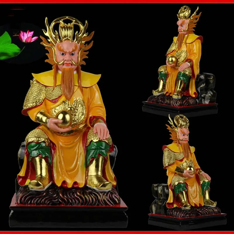 30cm large HOME Temple Shrine TOP efficacious protection Southeast Asia Sea god Gold plating Dragon King FENG SHUI art statue