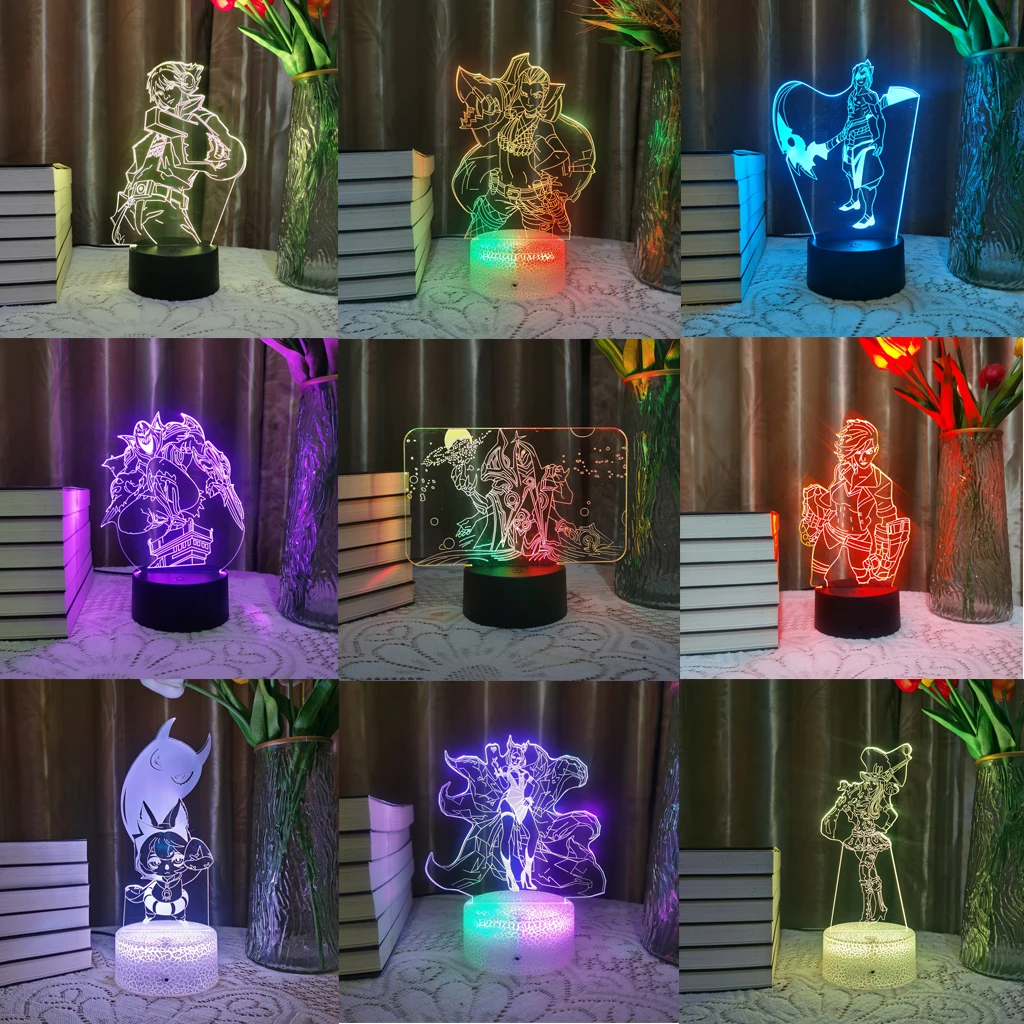 LOL League of Legends Game Figure Yasuo Yi Zed 3D Led Neon Night Light For Kid Sitting Room Colorful Decor Christmas Lamp Gift