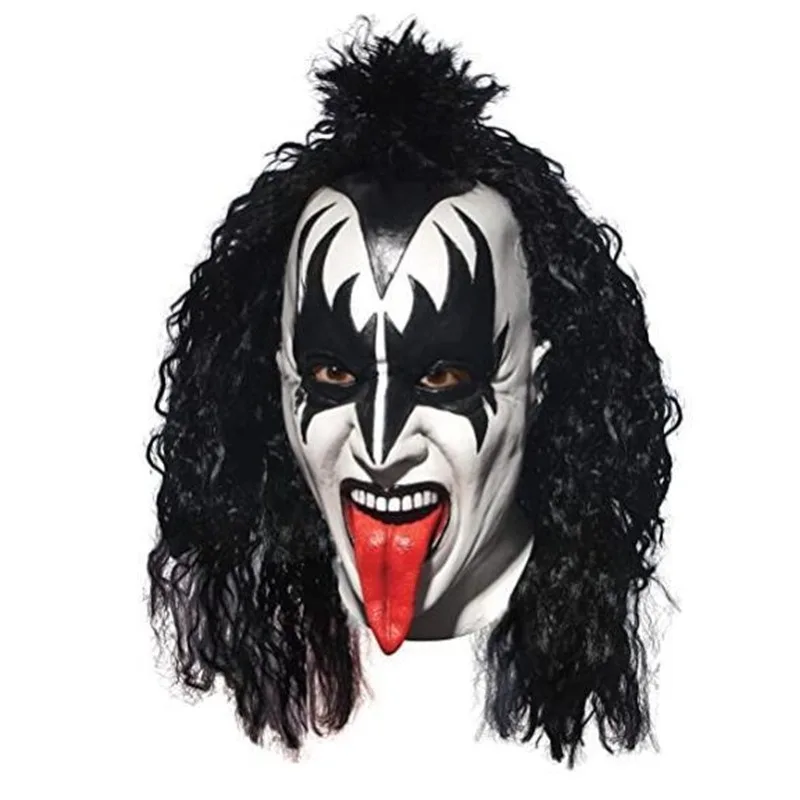 Kiss Gene Simmons Lead Singer Mask Halloween Horror Mask Crazy Music Festival Mask 03#