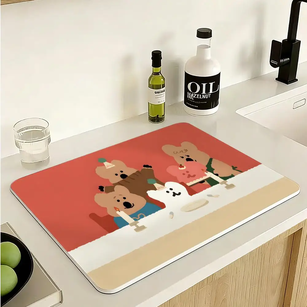 Cartoon D-Dinotaeng Cute Floor Mat Diatomite Floor Mat Fast Drying Odor Resistant Non Slip Bath Kitchen Mat