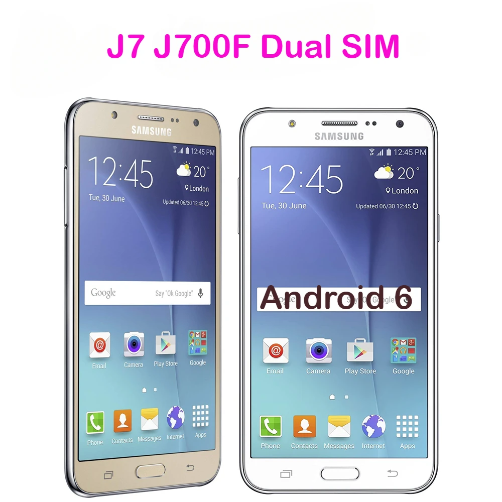 Original Unlocked Samsung Galaxy J7 J700F Dual SIM Mobile Phone 1.5GB RAM 16GB ROM 5.5