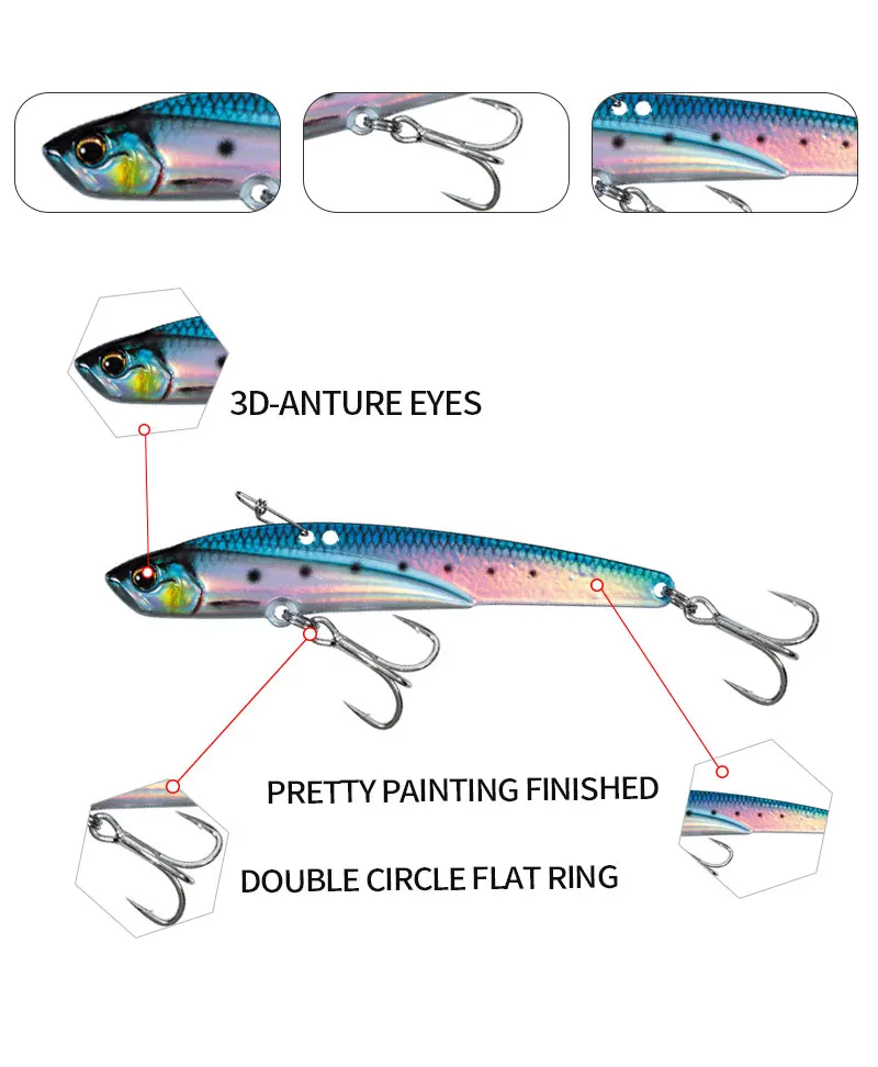 New Fishing Lure VIB 110MM 45G Blade Sinking Jig Vibration Pike Pesca Artificial Leurre Swimbait Seaass Accesorios - view 6