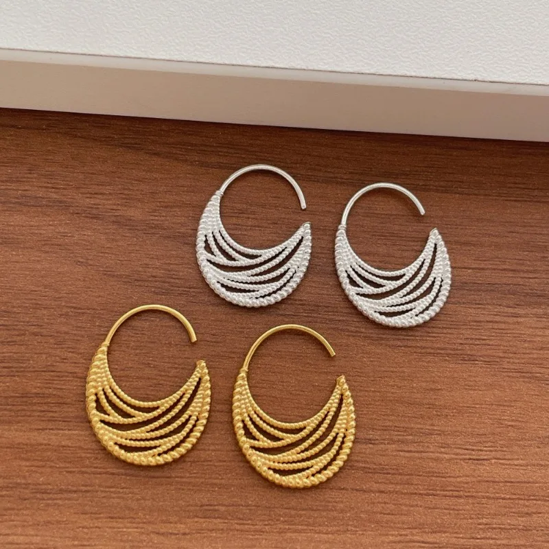 Minar Textured Multi Layered Metallic Hollow Out Water Drop Hanging Dangle Earrings for Women Real Gold Silver Plated Copper