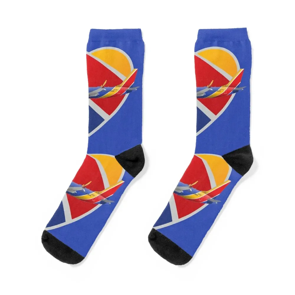 

Southwest Airlines Boeing 737-MAX 8 Socks christmass gift fashionable funny sock Socks Men Women's