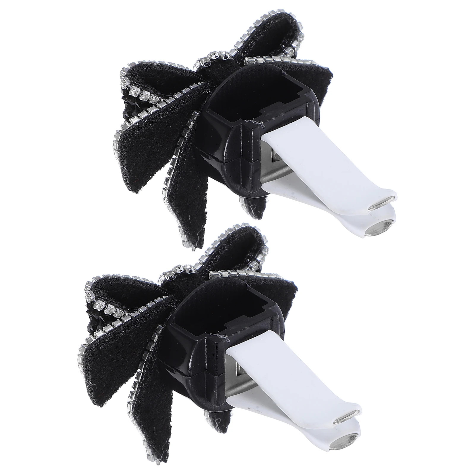 

2pcs Car Vent Air Freshener Black Plastic Bowknot Longlasting Fragrance Secure Clip Continuous Aroma Trendy Accessories Car Home